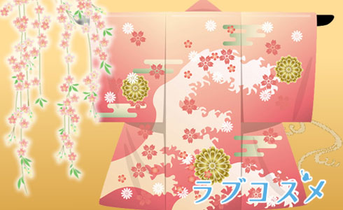 桜模様の内掛け